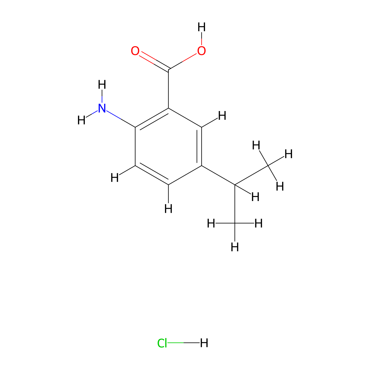 2-Amino-5-(propan-2-yl)benzoic acid hydrochloride molecular structure, CAS 2344685-97-6