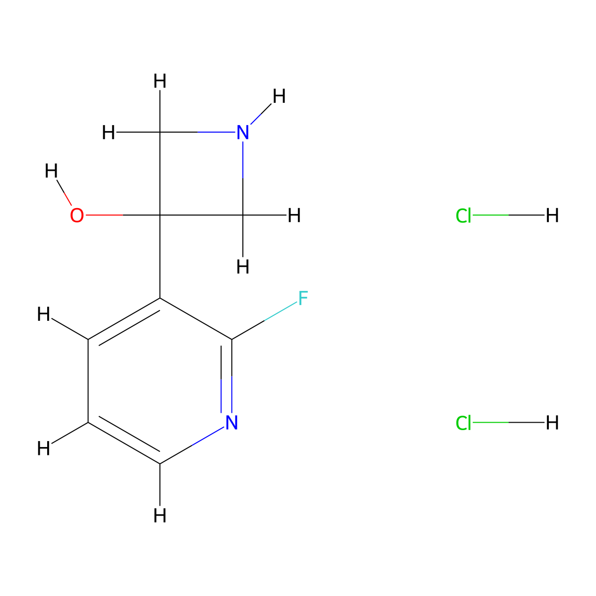 3-(2-Fluoropyridin-3-yl)azetidin-3-ol dihydrochloride molecular structure, CAS 2344685-98-7