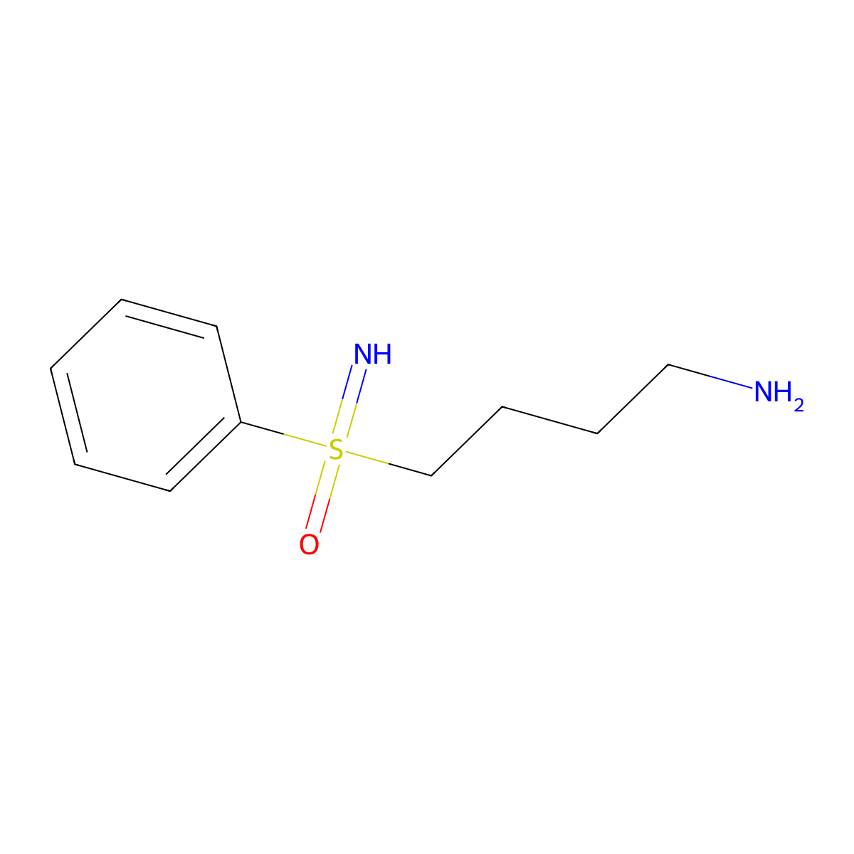 (4-Aminobutyl)(imino)phenyl-lambda6-sulfanone molecular structure, CAS 2344686-00-4