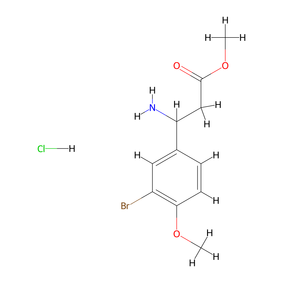 Methyl 3-amino-3-(3-bromo-4-methoxyphenyl)propanoate hydrochloride molecular structure, CAS 2344686-07-1