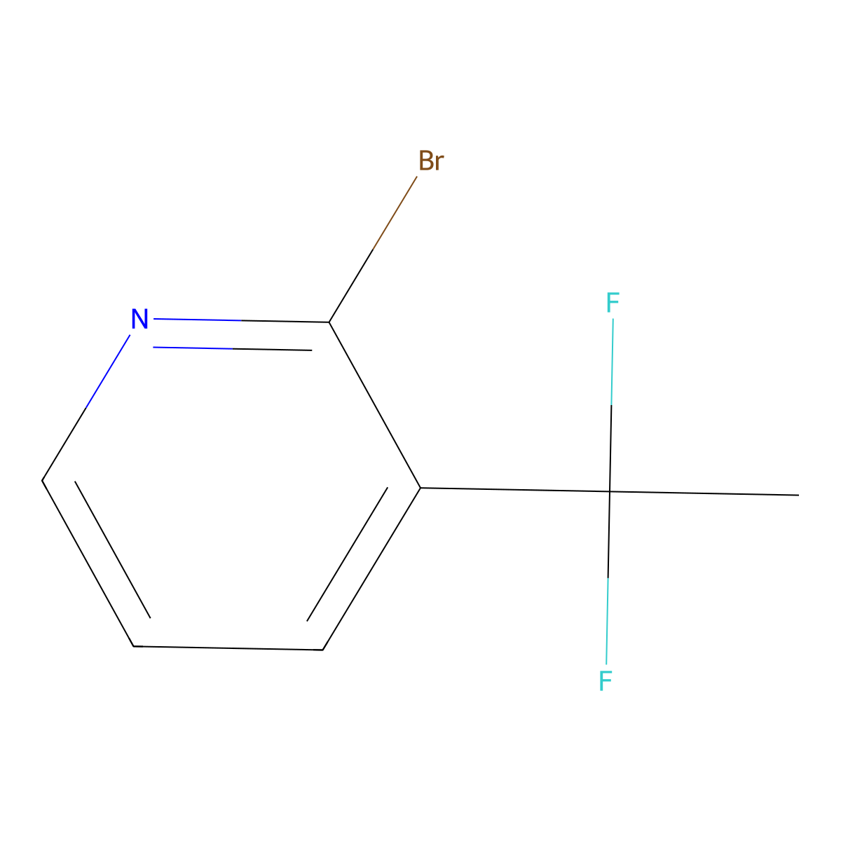 2-Bromo-3-(1,1-difluoroethyl)pyridine molecular structure, CAS 2344849-53-0