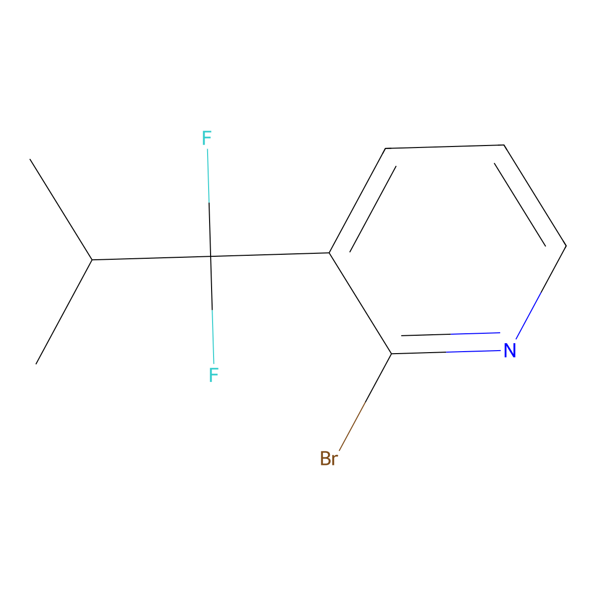 2-Bromo-3-(1,1-difluoro-2-methylpropyl)pyridine molecular structure, CAS 2344849-54-1