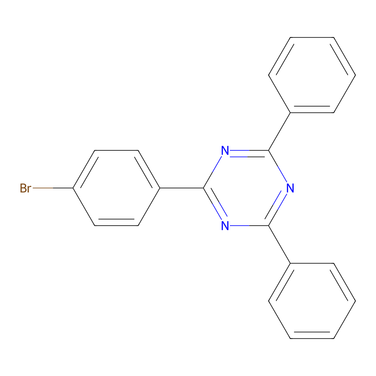 2-(4-Bromophenyl)-4,6-diphenyl-1,3,5-triazine molecular structure, CAS 23449-08-3