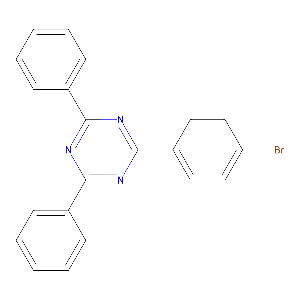 2-(4-Bromophenyl)-4,6-diphenyl-1,3,5-triazine molecular structure, CAS 23449-08-3