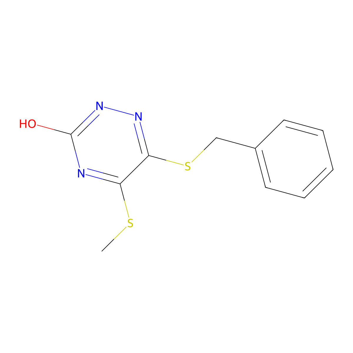 6-(Benzylsulfanyl)-5-(methylsulfanyl)-1,2,4-triazin-3(2h)-one molecular structure, CAS 23449-17-4