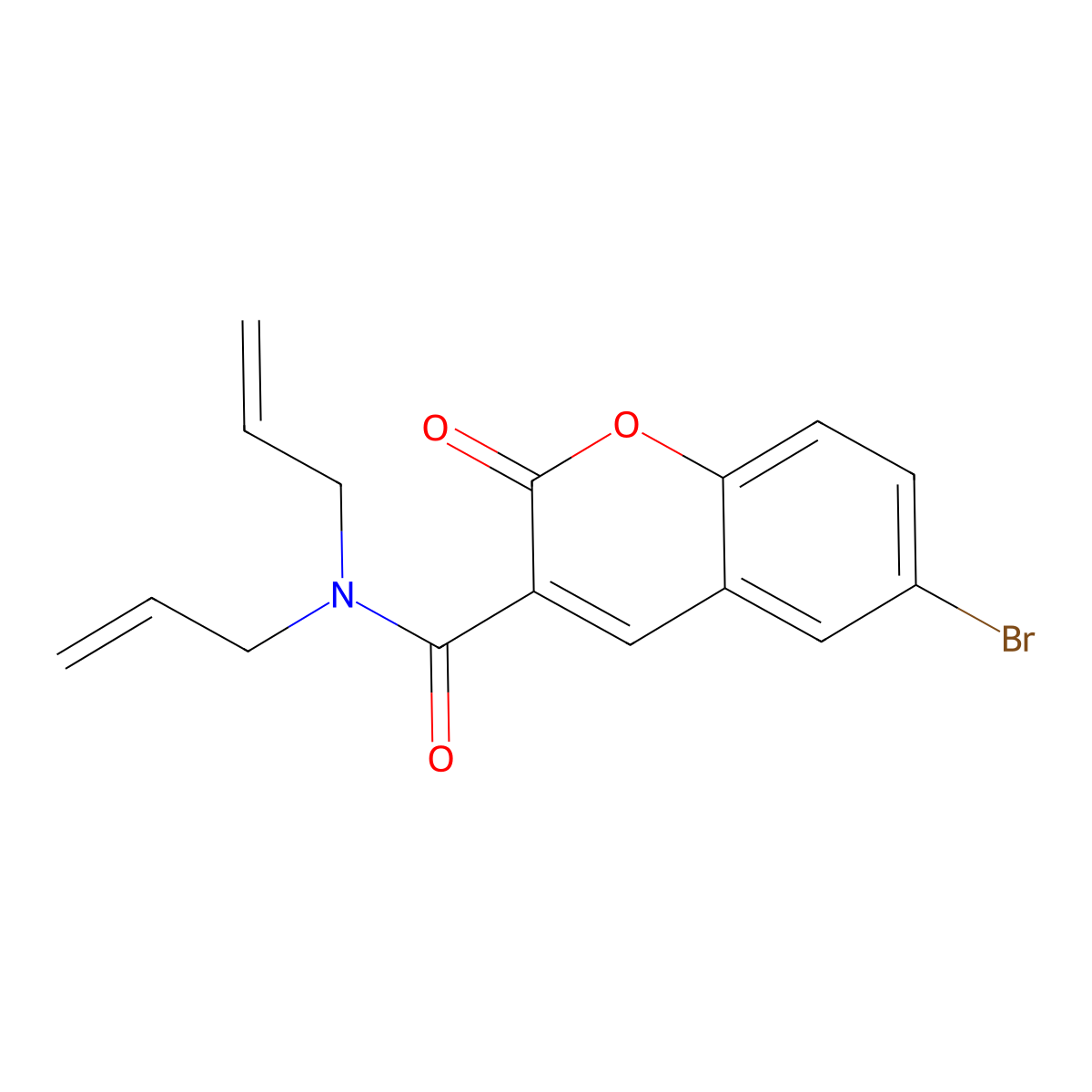 6-bromo-2-oxo-N,N-bis(prop-2-en-1-yl)-2H-chromene-3-carboxamide molecular structure, CAS 2344950-19-0