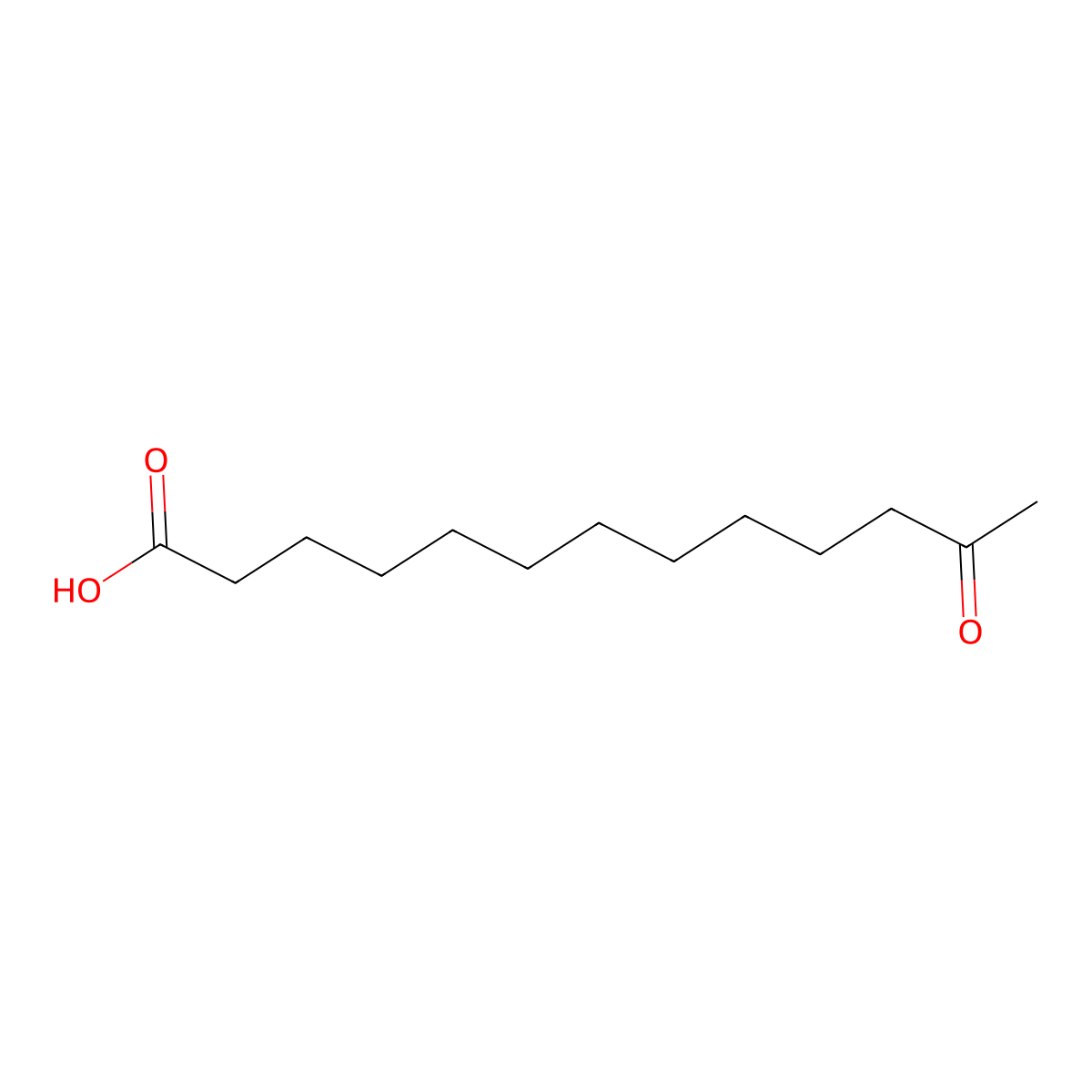 Tridecanoic acid, 12-oxo- molecular structure, CAS 2345-12-2