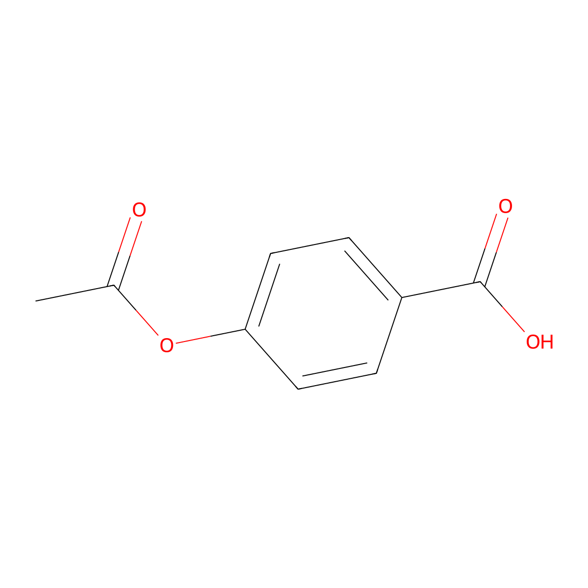 Benzoic acid, 4-(acetyloxy)- molecular structure, CAS 2345-34-8