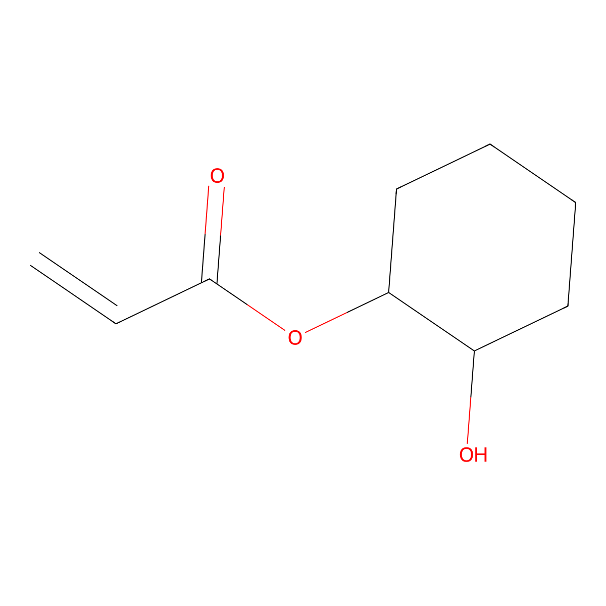 2-Hydroxycyclohexyl acrylate molecular structure, CAS 23451-03-8