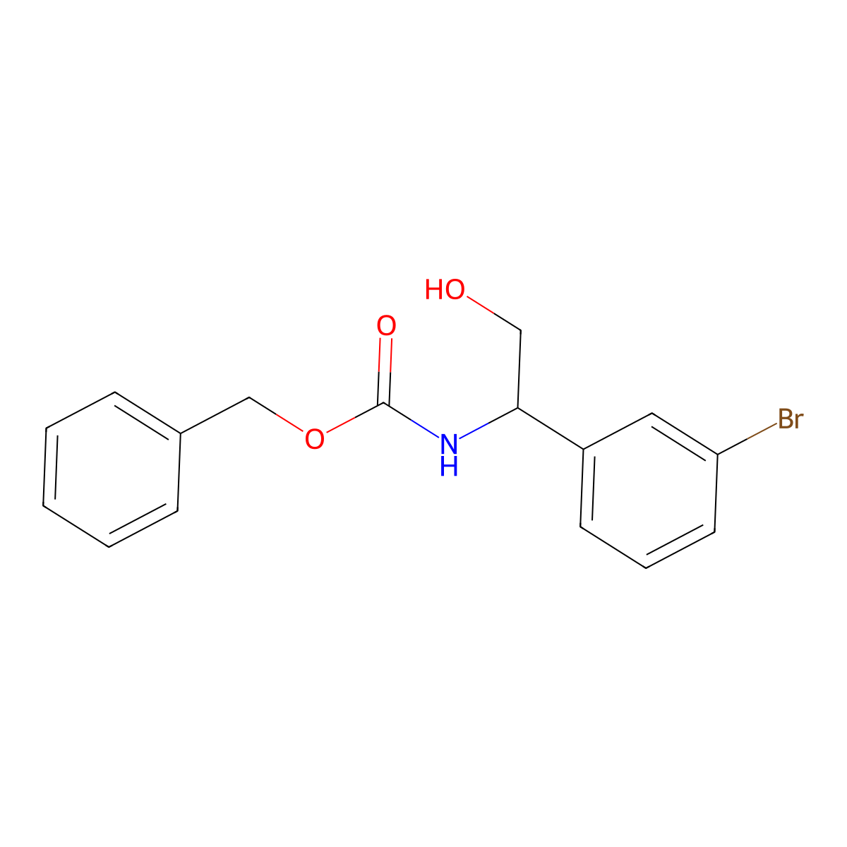 benzyl N-[1-(3-bromophenyl)-2-hydroxyethyl]carbamate molecular structure, CAS 2345118-17-2