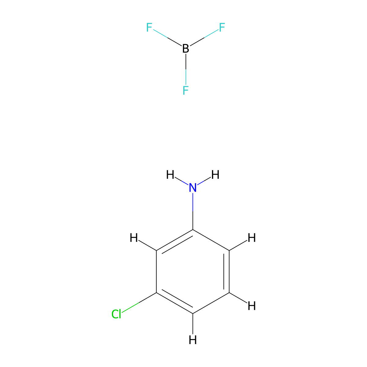 Boron, (3-chlorobenzenamine-kappaN)trifluoro-, (T-4)- molecular structure, CAS 23453-39-6