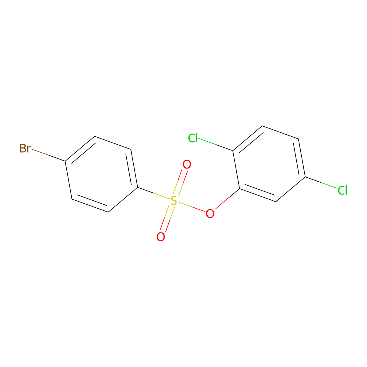 Benzenesulfonic acid, p-bromo-, 2,5-dichlorophenyl ester molecular structure, CAS 23453-97-6