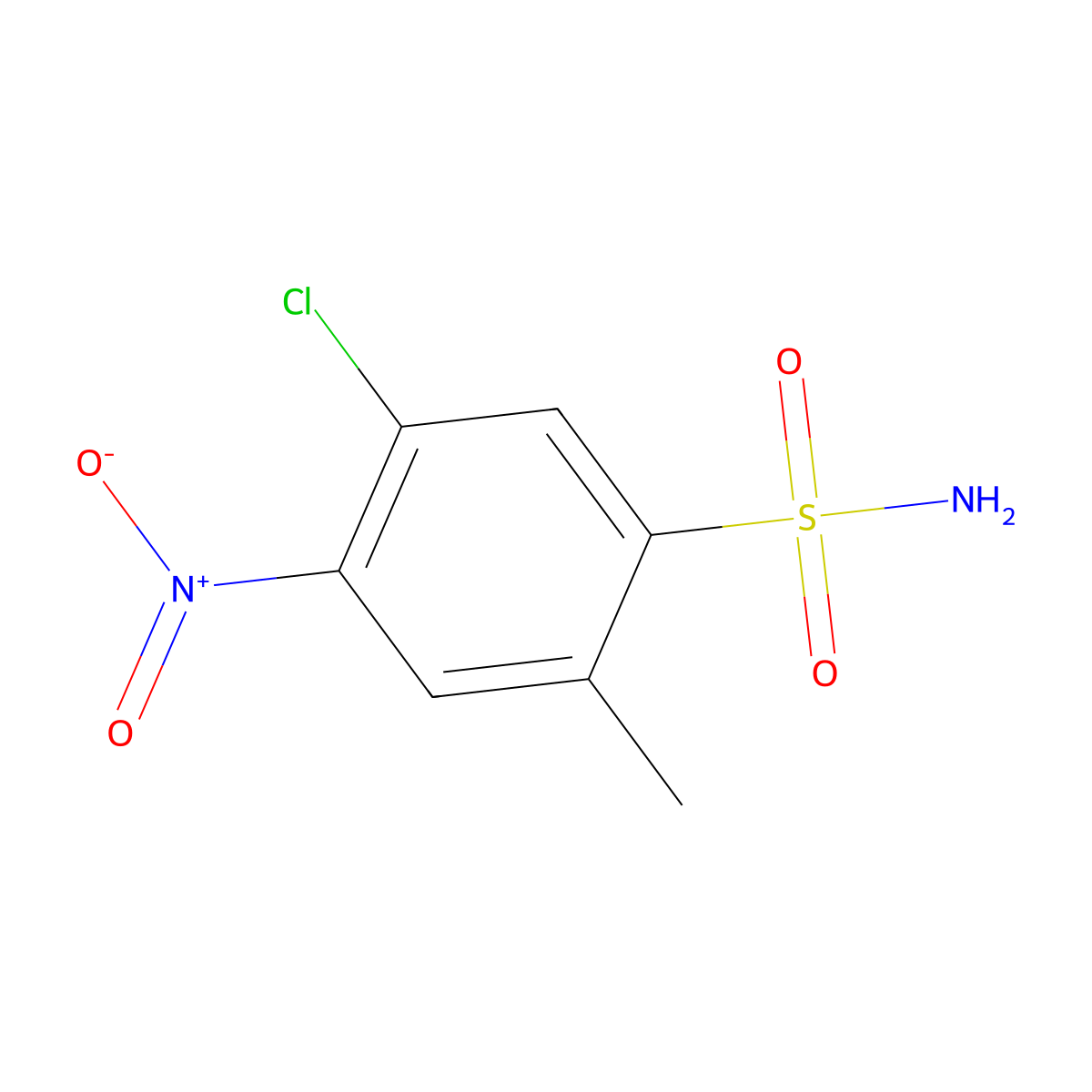 5-Chloro-2-methyl-4-nitrobenzene-1-sulfonamide molecular structure, CAS 23454-13-9