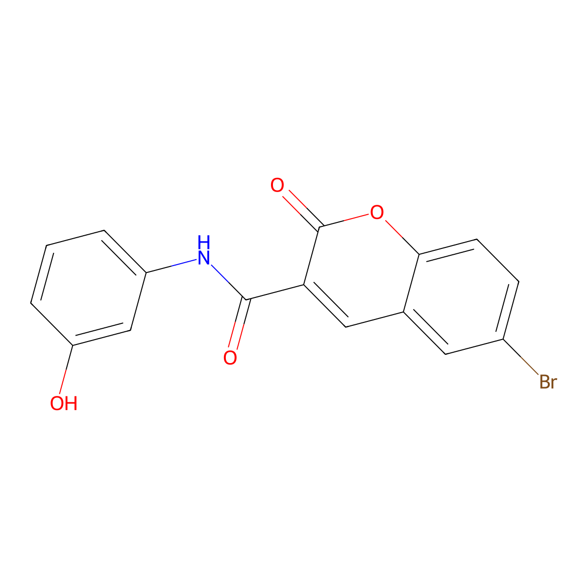 6-bromo-N-(3-hydroxyphenyl)-2-oxo-2H-chromene-3-carboxamide molecular structure, CAS 2345555-19-1