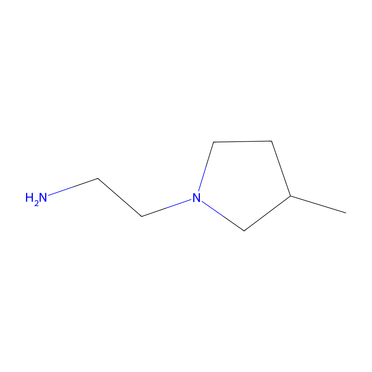 2-(3-Methylpyrrolidin-1-yl)ethan-1-amine molecular structure, CAS 23456-39-5