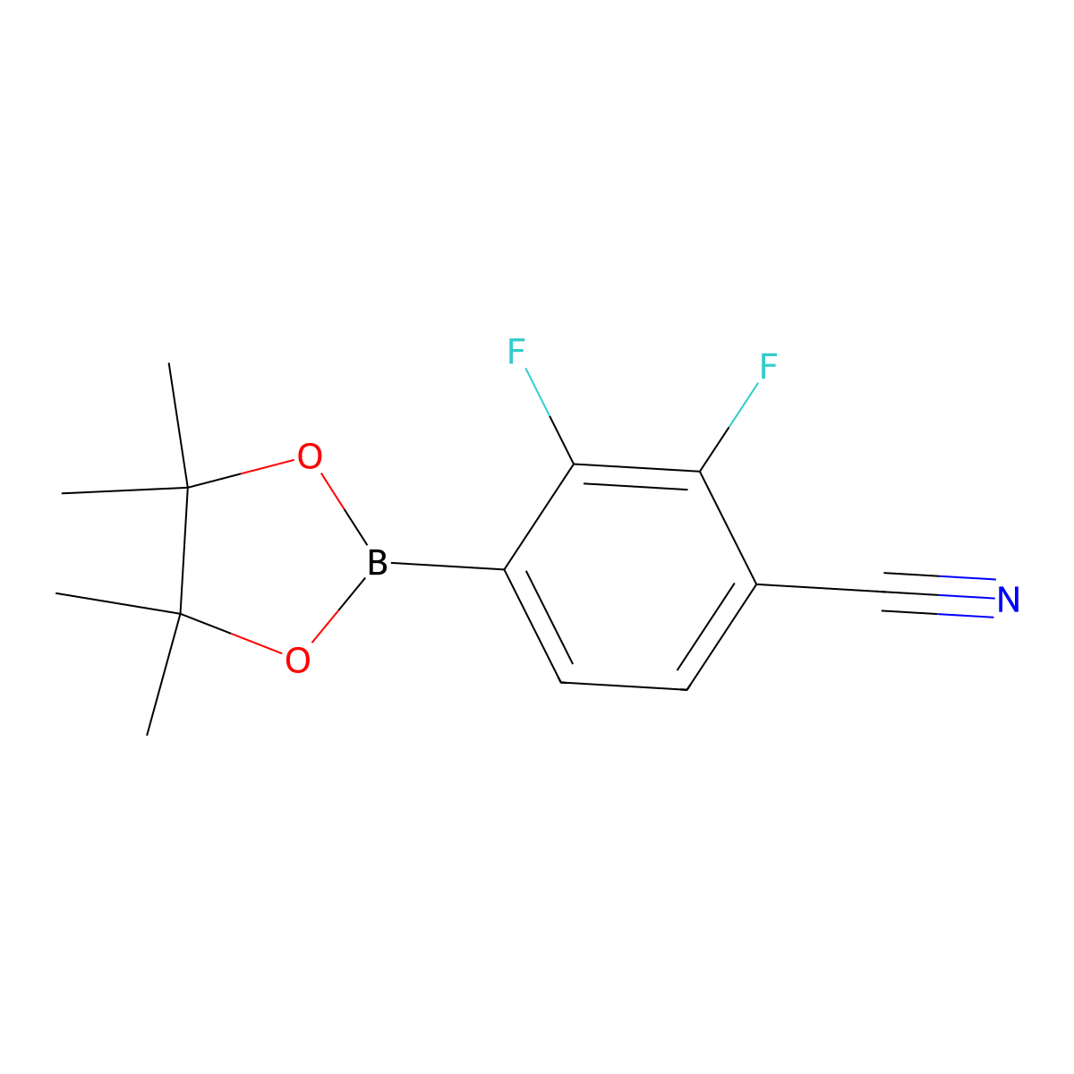2,3-DIfluoro-4-(tetramethyl-1,3,2-dioxaborolan-2-yl)benzonitrile molecular structure, CAS 2345641-33-8