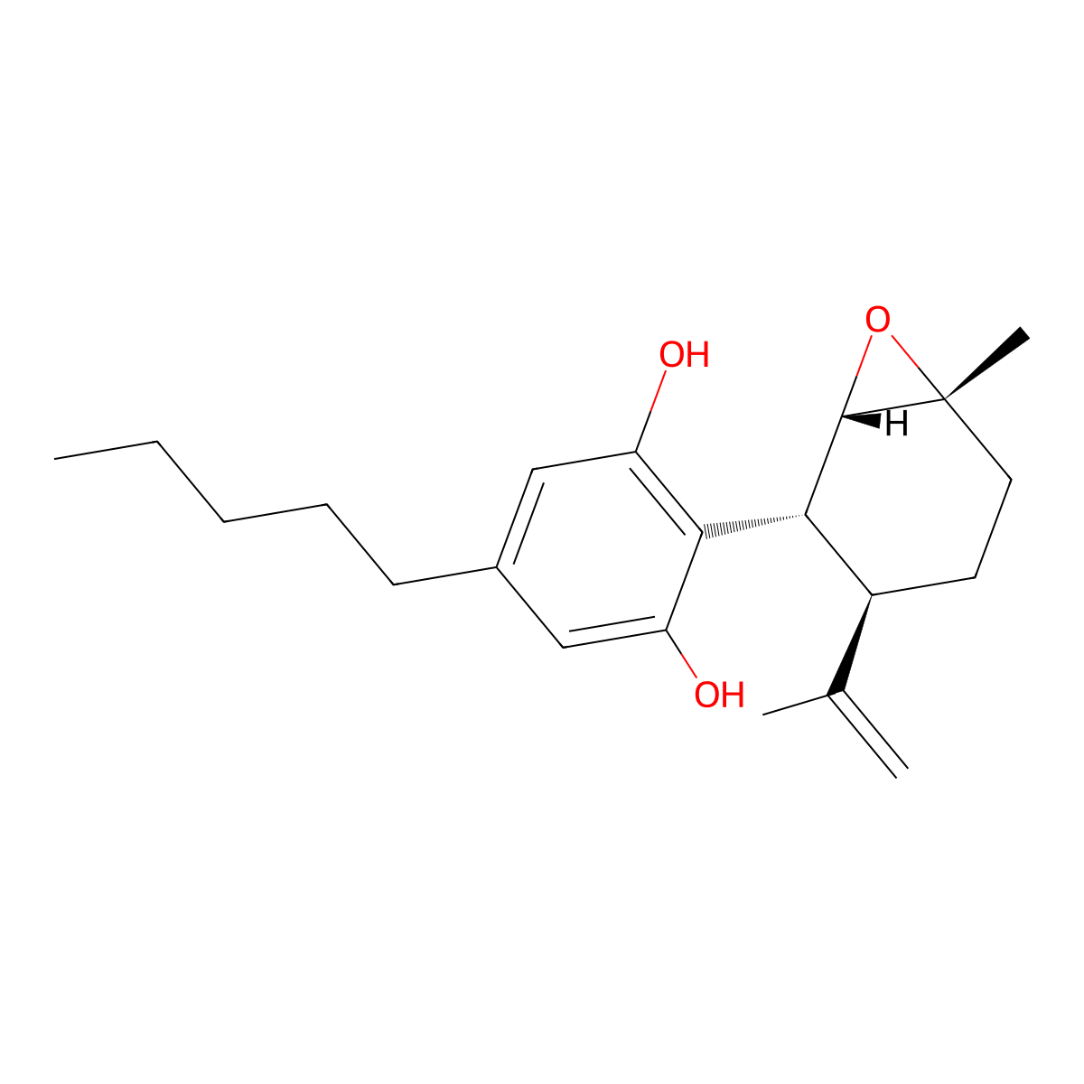 1(R),2(S)-epoxy Cannabidiol molecular structure, CAS 2345666-26-2