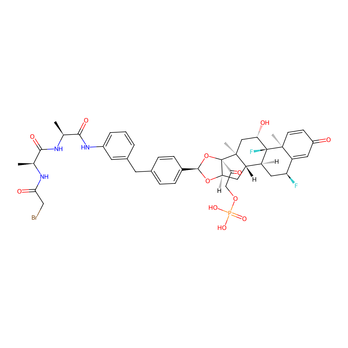 Glucocorticoid receptor agonist-1 phosphate Ala-Ala-Br molecular structure, CAS 2345733-40-4