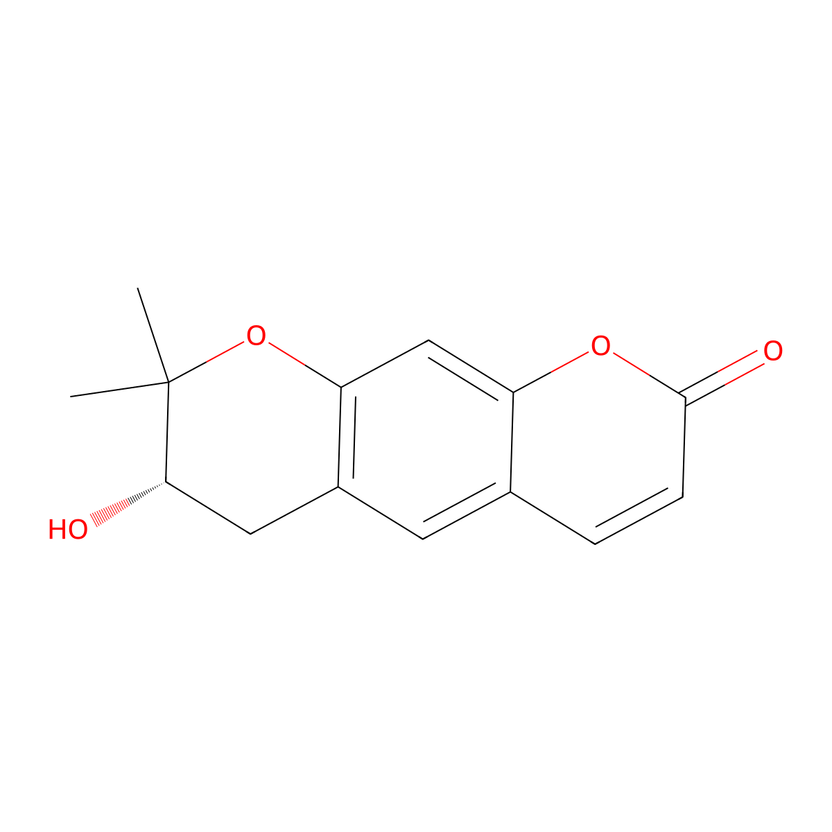 (+)-Decursinol molecular structure, CAS 23458-02-8