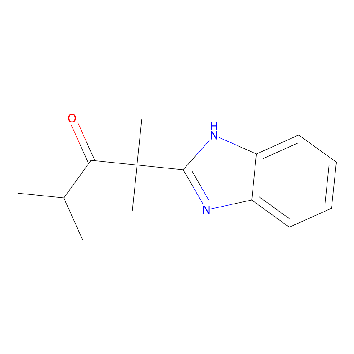 2-(1H-benzimidazol-2-yl)-2,4-dimethylpentan-3-one molecular structure, CAS 23458-50-6