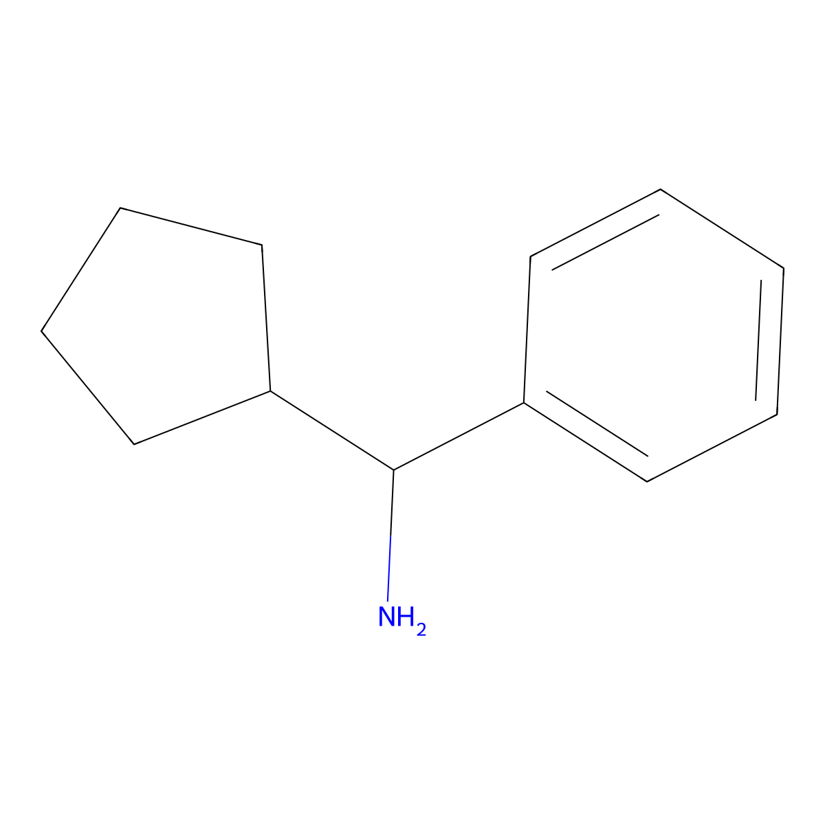 Cyclopentyl(phenyl)methanamine molecular structure, CAS 23459-36-1