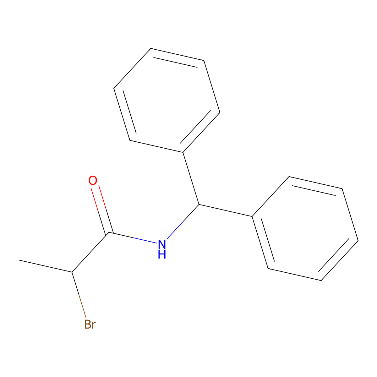 2-bromo-N-(diphenylmethyl)propanamide molecular structure, CAS 23459-40-7
