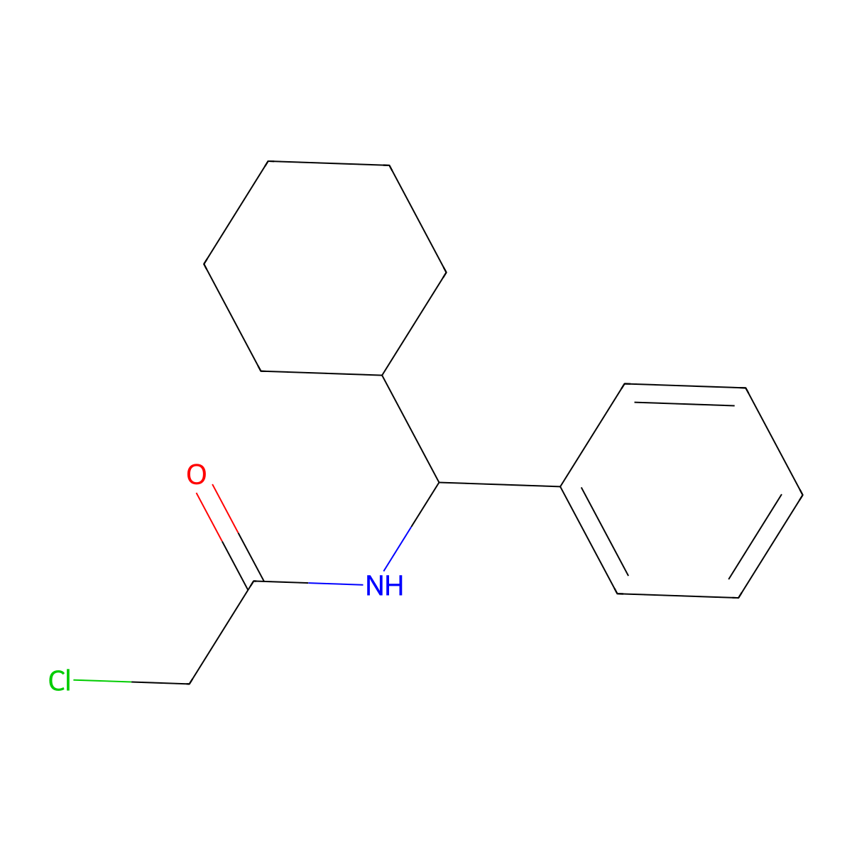 2-chloro-N-[cyclohexyl(phenyl)methyl]acetamide molecular structure, CAS 23459-41-8