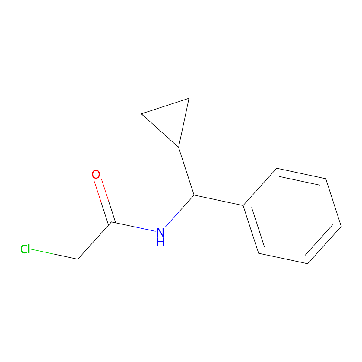 2-chloro-N-[cyclopropyl(phenyl)methyl]acetamide molecular structure, CAS 23459-47-4