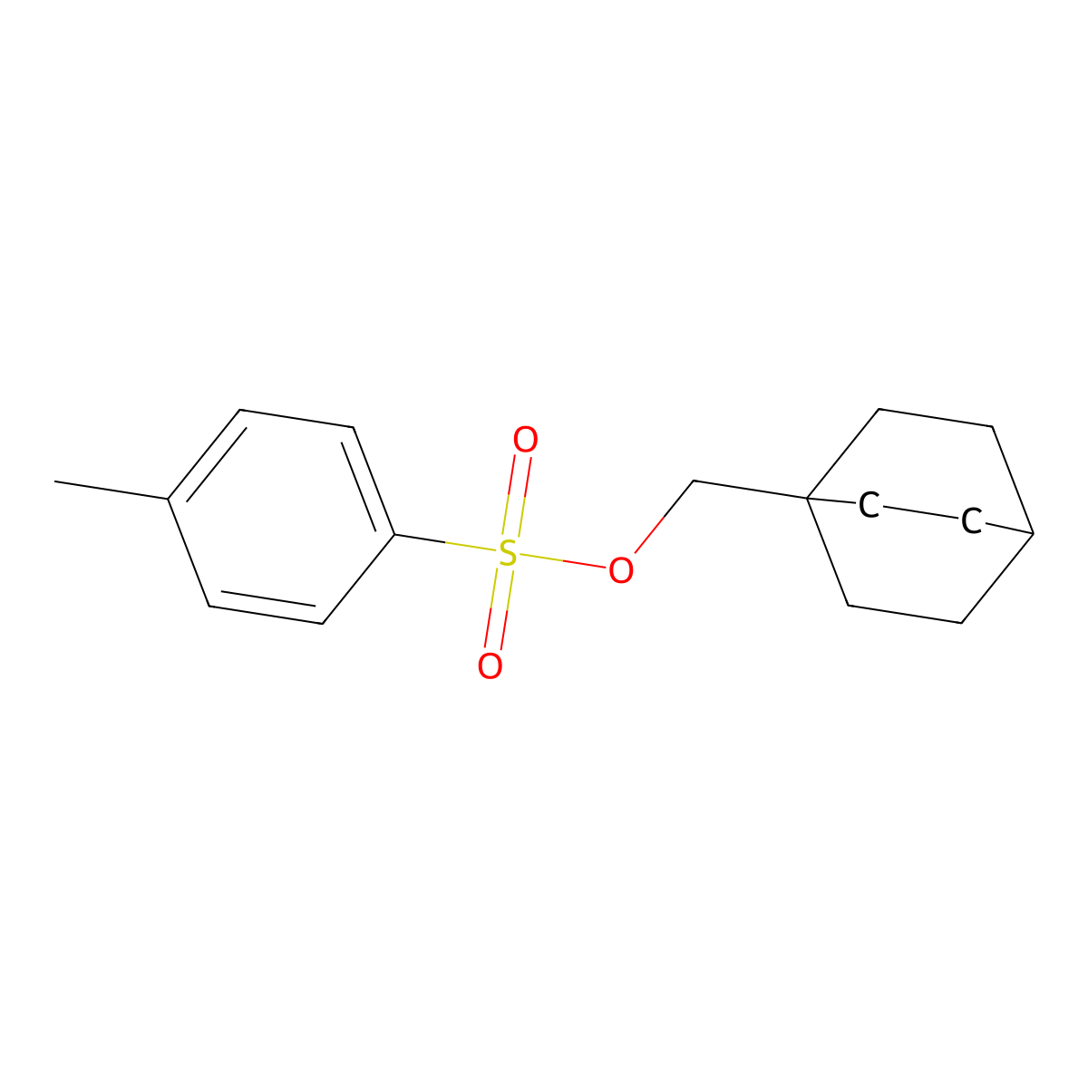 Bicyclo[2.2.2]oct-1-ylmethyl 4-methylbenzene-1-sulfonate molecular structure, CAS 2346-03-4