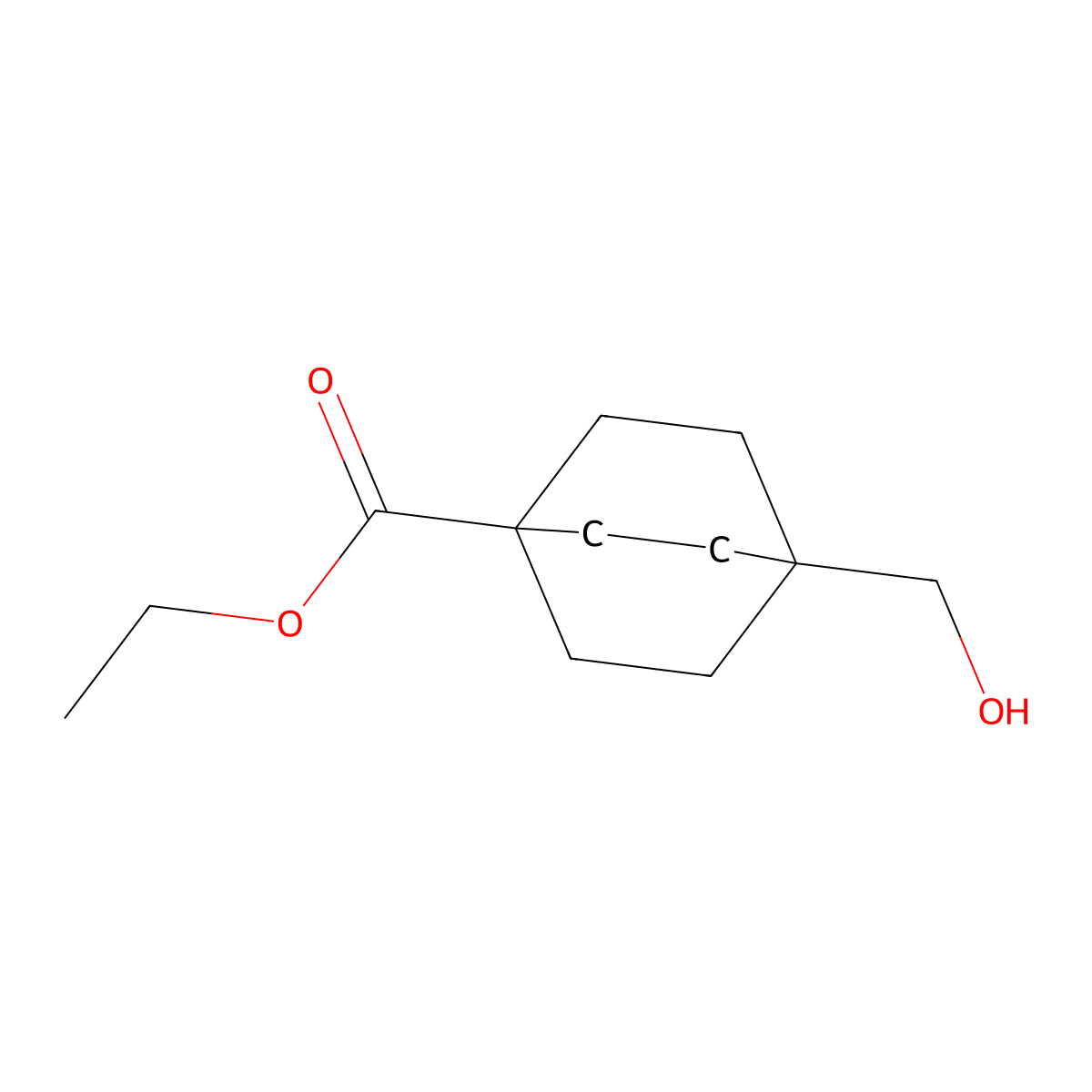 Ethyl 4-(hydroxymethyl)bicyclo[2.2.2]octane-1-carboxylate molecular structure, CAS 2346-09-0