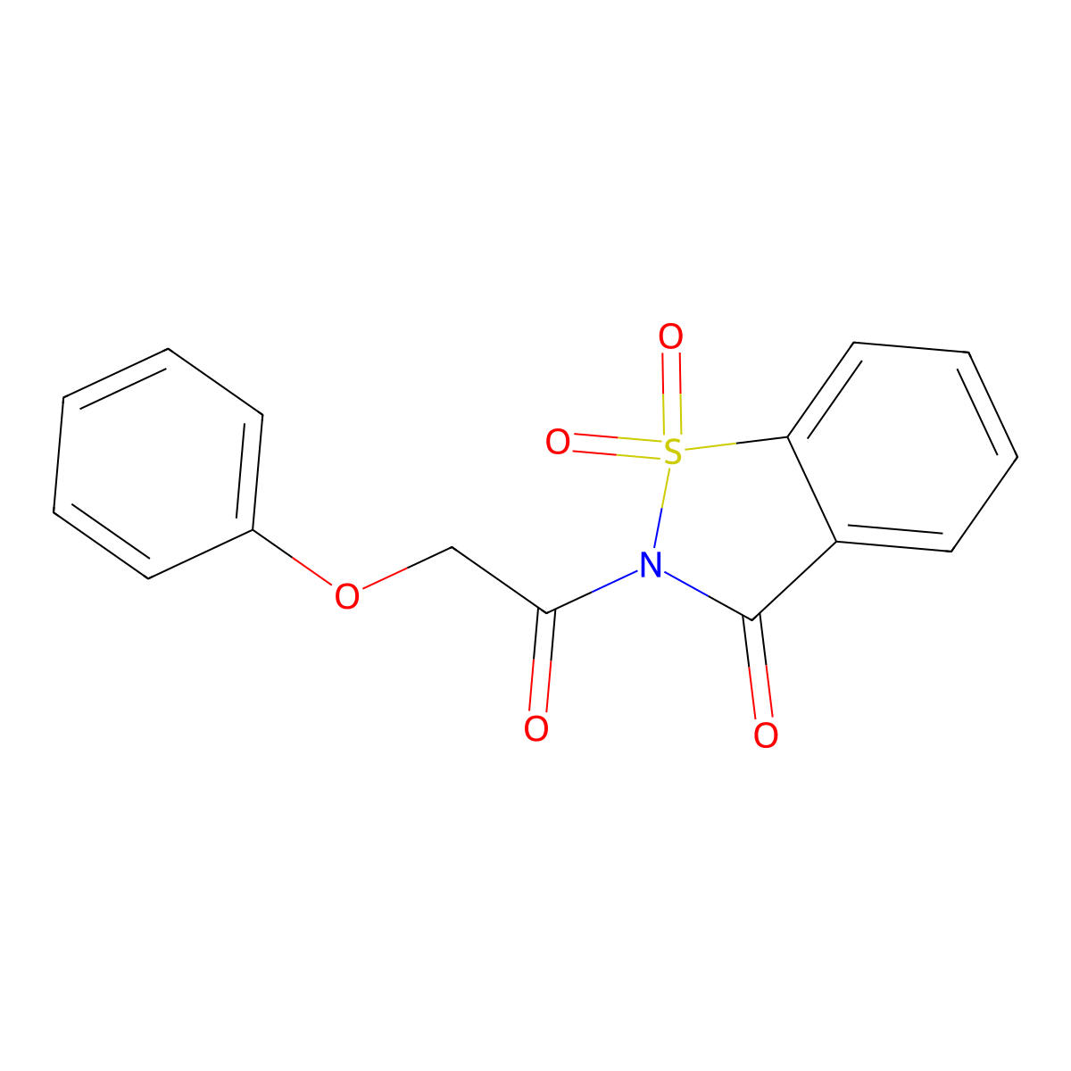 2-(phenoxyacetyl)-1,2-benzothiazol-3(2H)-one 1,1-dioxide molecular structure, CAS 2346-86-3