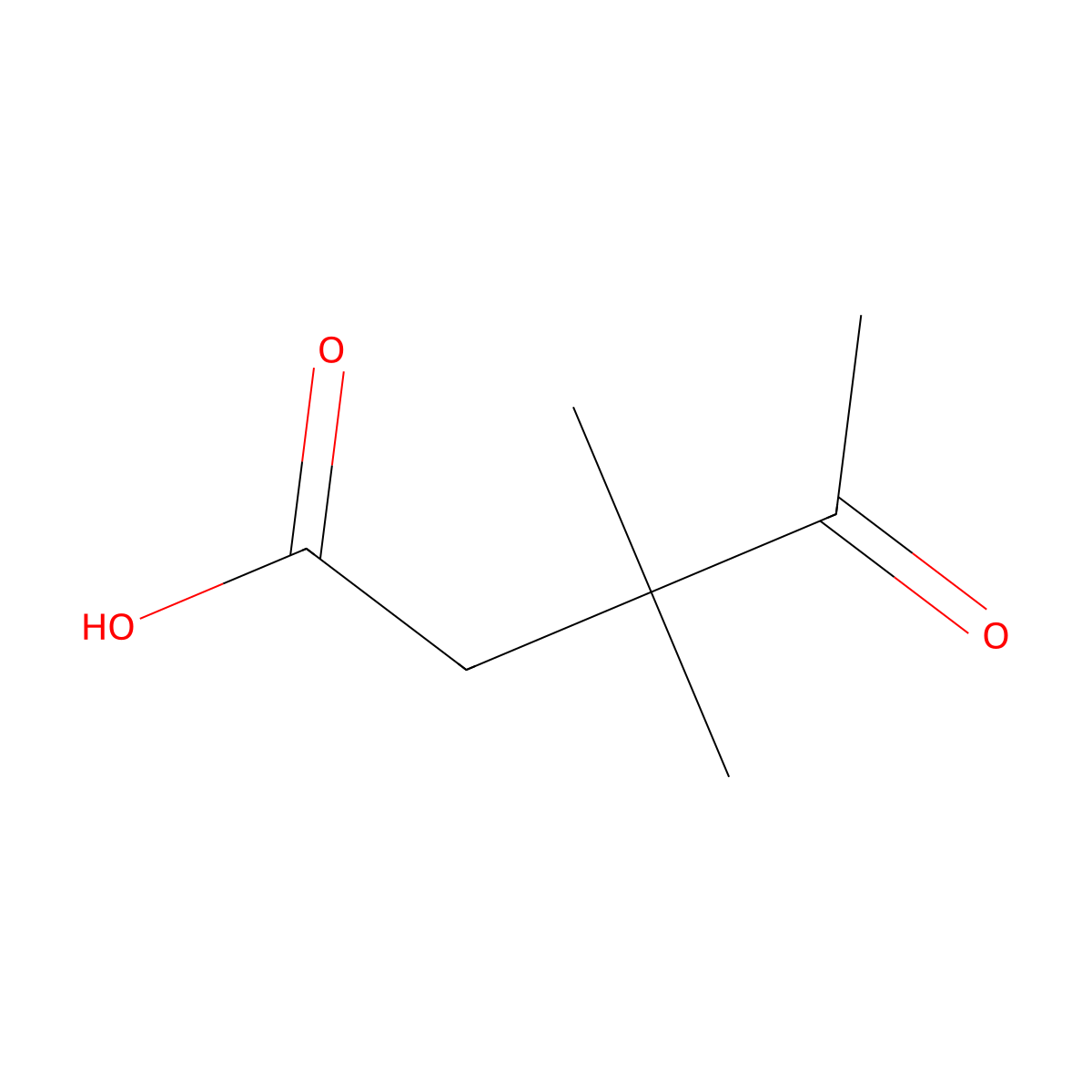 3,3-Dimethyl-4-oxopentanoic acid molecular structure, CAS 23461-67-8