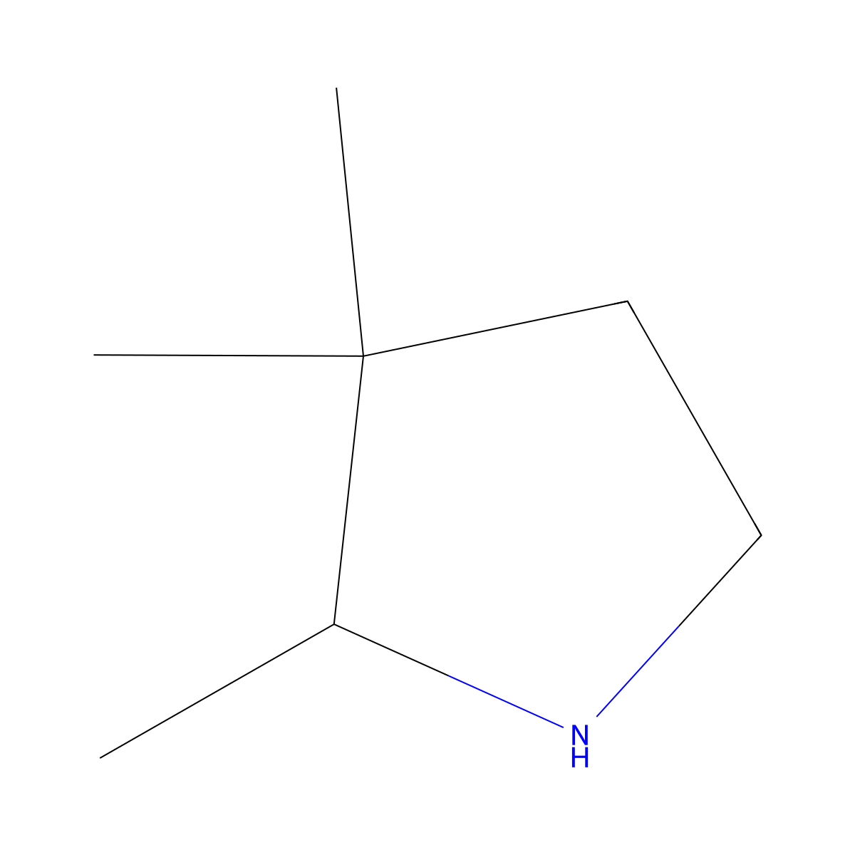 2,3,3-Trimethylpyrrolidine molecular structure, CAS 23461-71-4