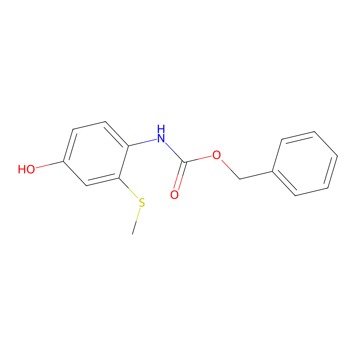 benzyl N-[4-hydroxy-2-(methylsulfanyl)phenyl]carbamate molecular structure, CAS 2346124-97-6