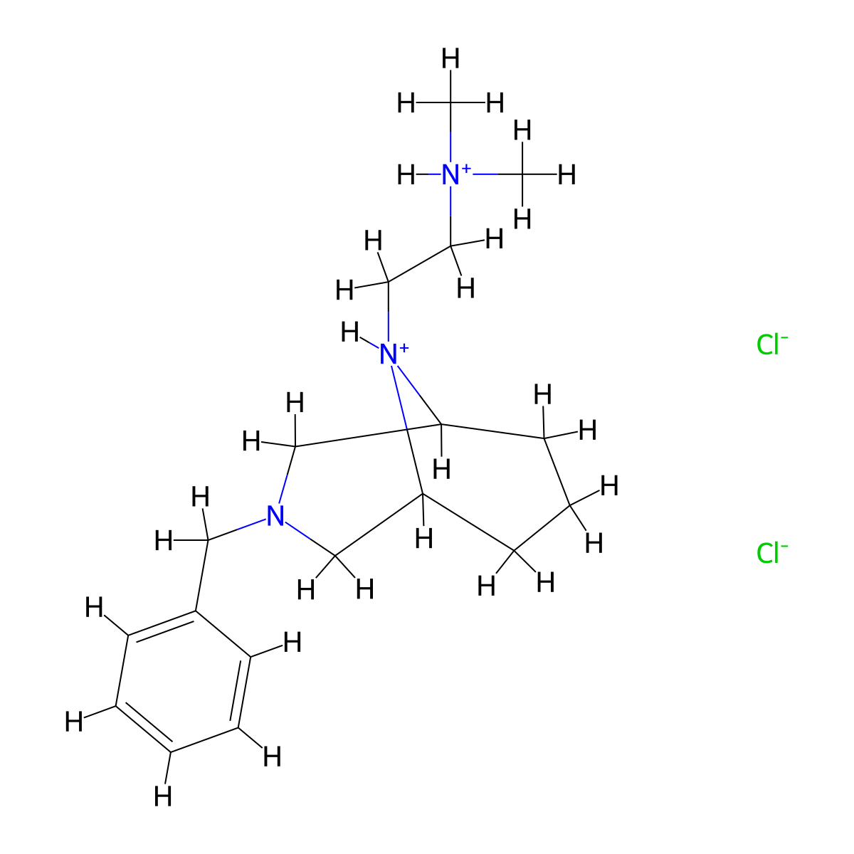 3,9-Diazabicyclo(3.3.1)nonane, 3-benzyl-9-(2-(dimethylamino)ethyl)-, dihydrochloride molecular structure, CAS 23462-03-5
