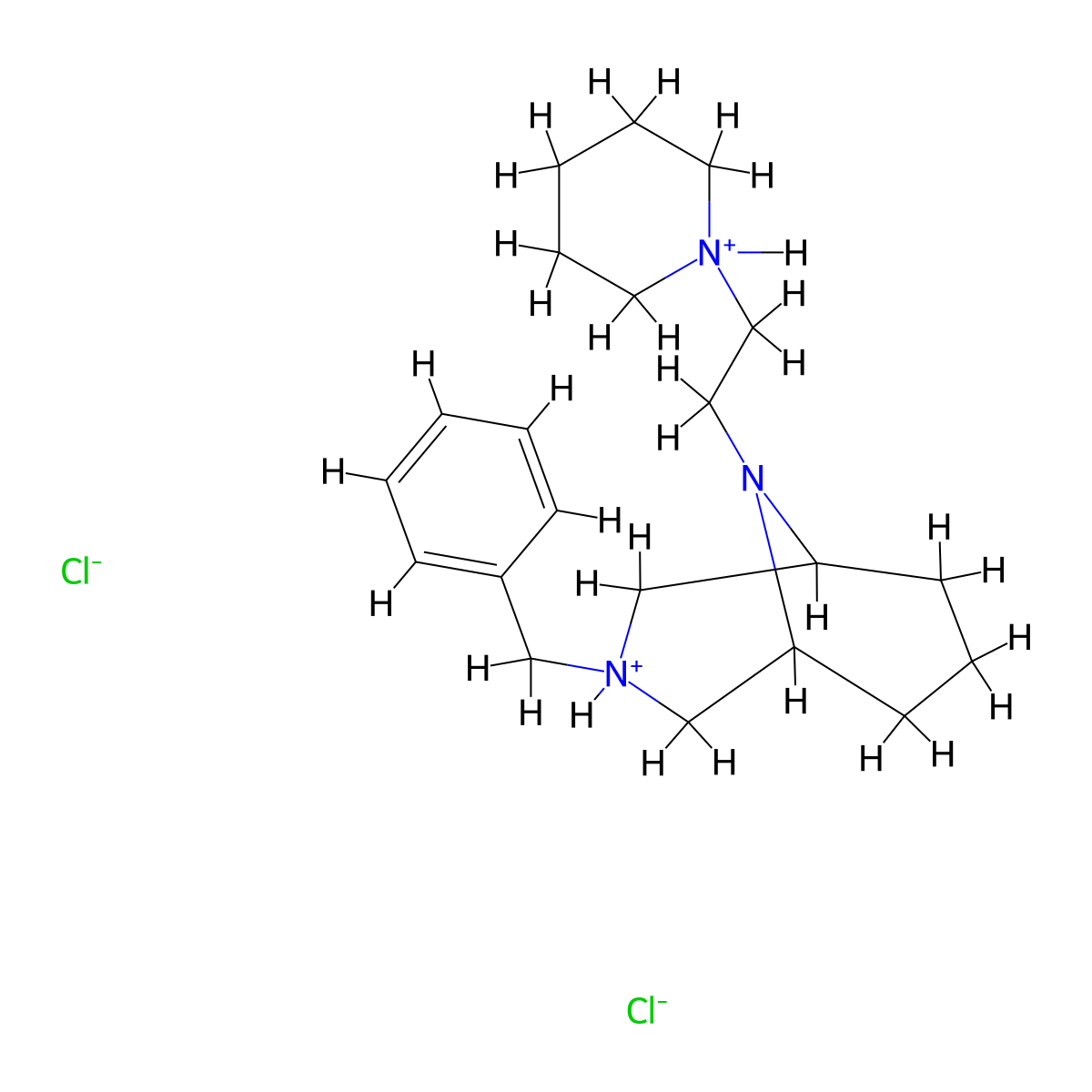3,9-Diazabicyclo(3.3.1)nonane, 3-benzyl-9-(2-piperidinoethyl)-, dihydrochloride molecular structure, CAS 23462-13-7