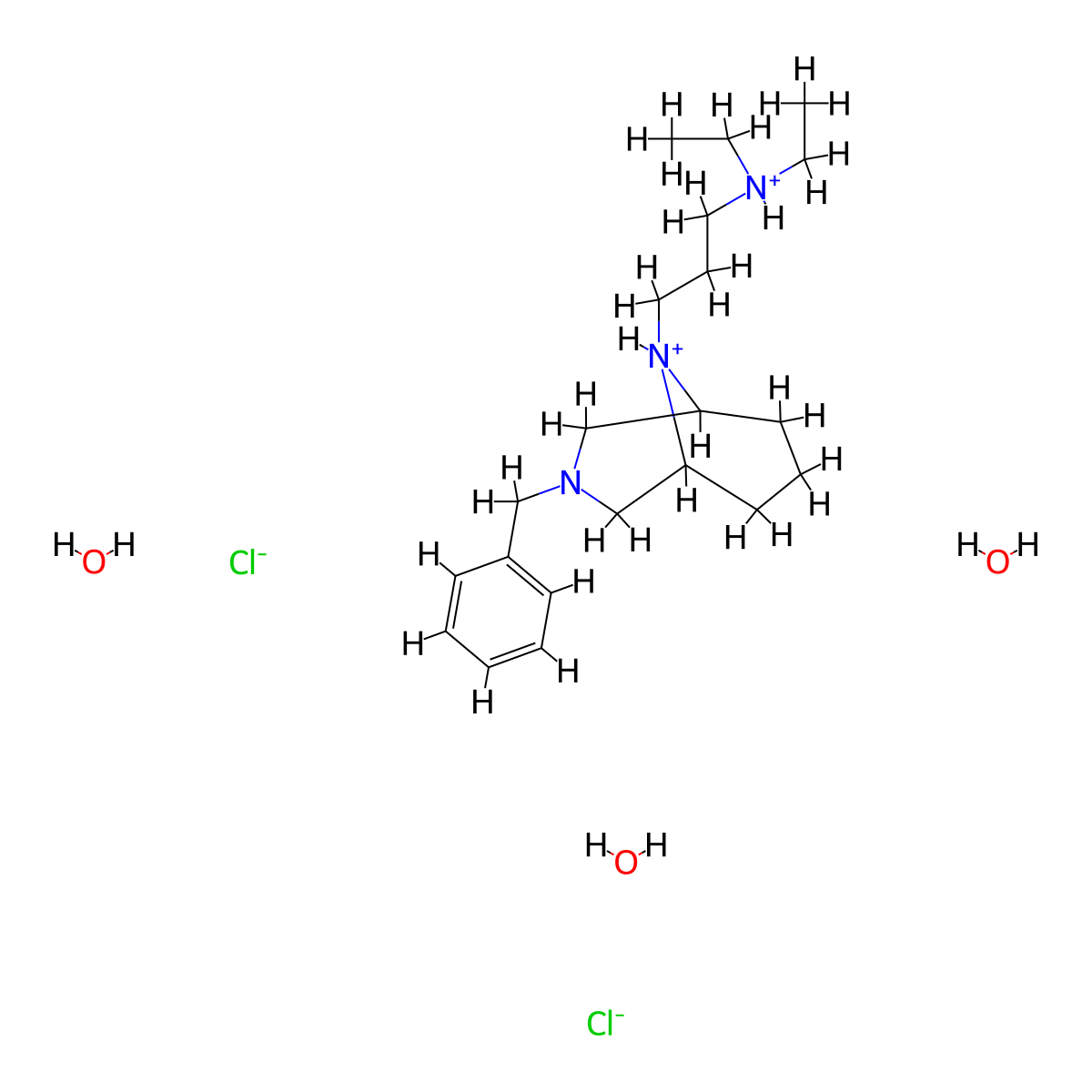 3,9-Diazabicyclo(3.3.1)nonane, 3-benzyl-9-(3-(diethylamino)propyl)-, hydrochloride, hydrate (1:3:3) molecular structure, CAS 23462-16-0