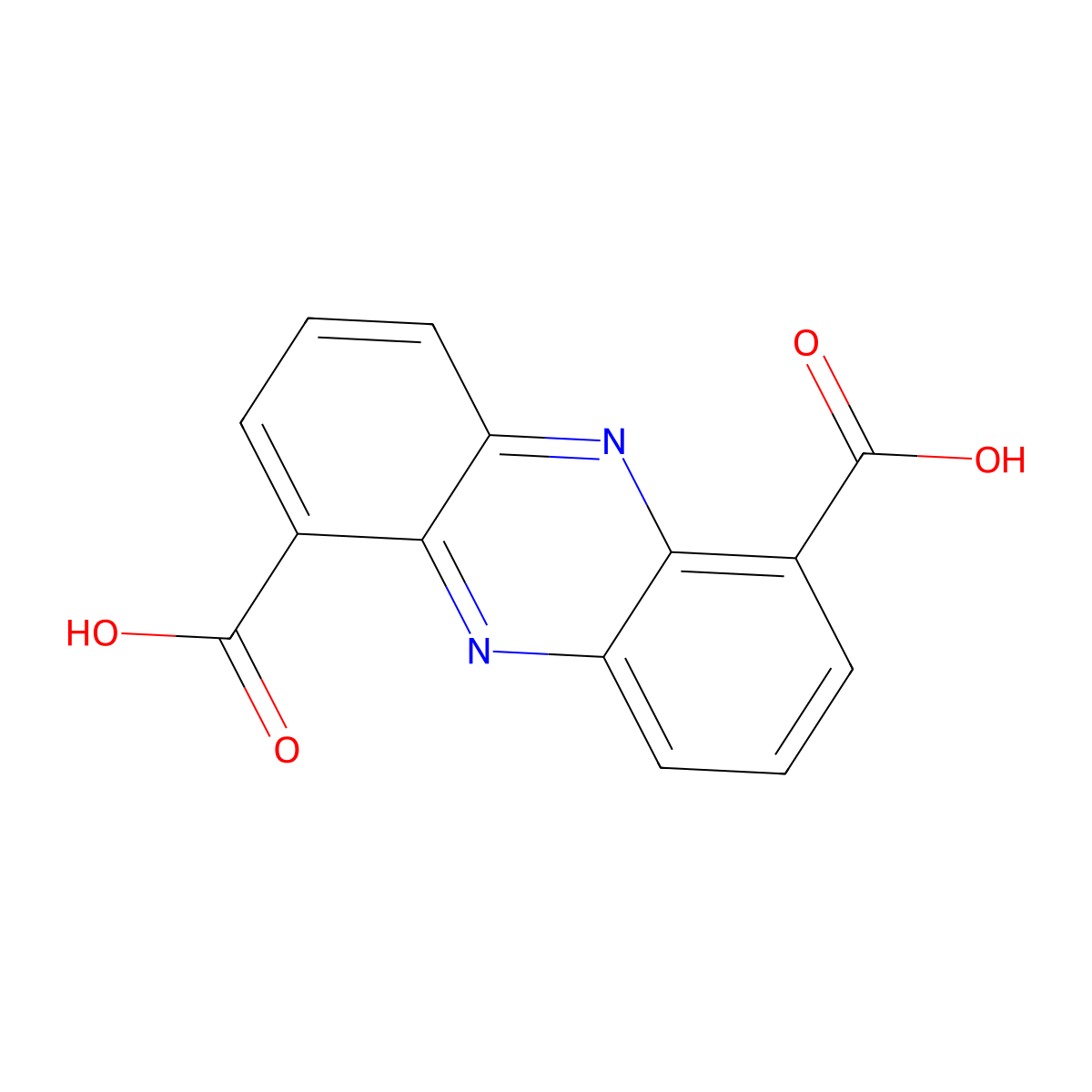 1,6-Phenazinedicarboxylic acid molecular structure, CAS 23462-25-1