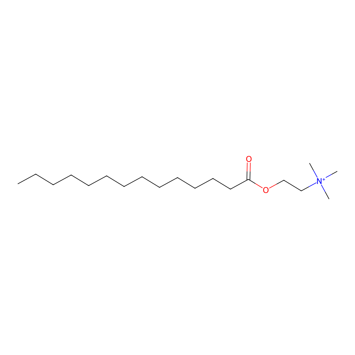 n,n,n-Trimethyl-2-(tetradecanoyloxy)ethanaminium molecular structure, CAS 23464-67-7