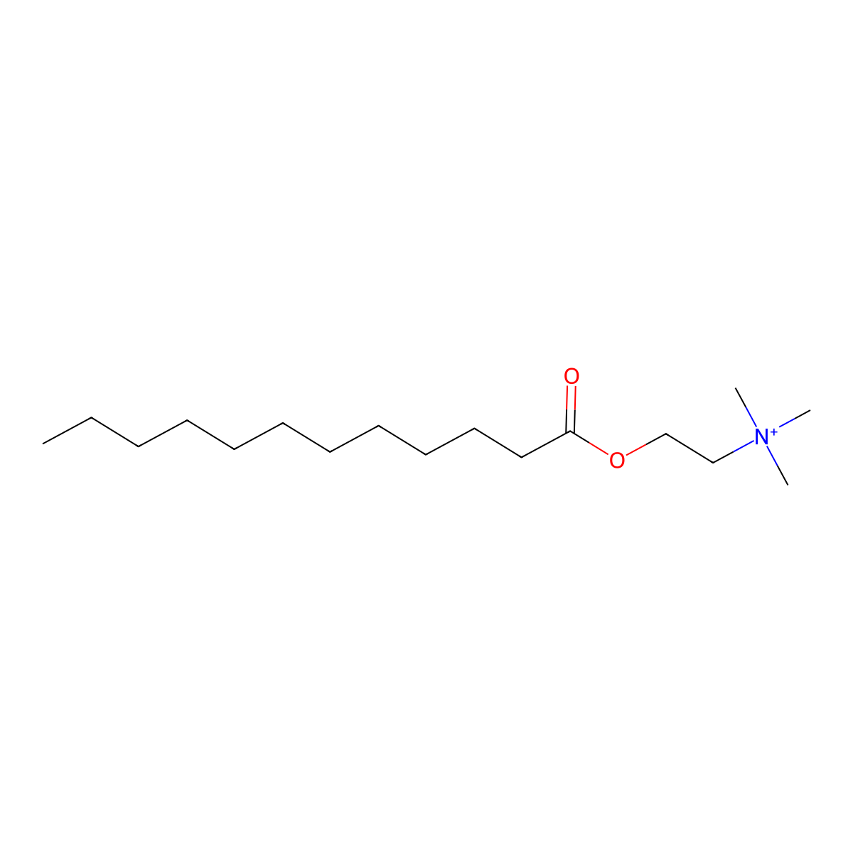 Ethanaminium, N,N,N-trimethyl-2-[(1-oxododecyl)oxy]- molecular structure, CAS 23464-77-9