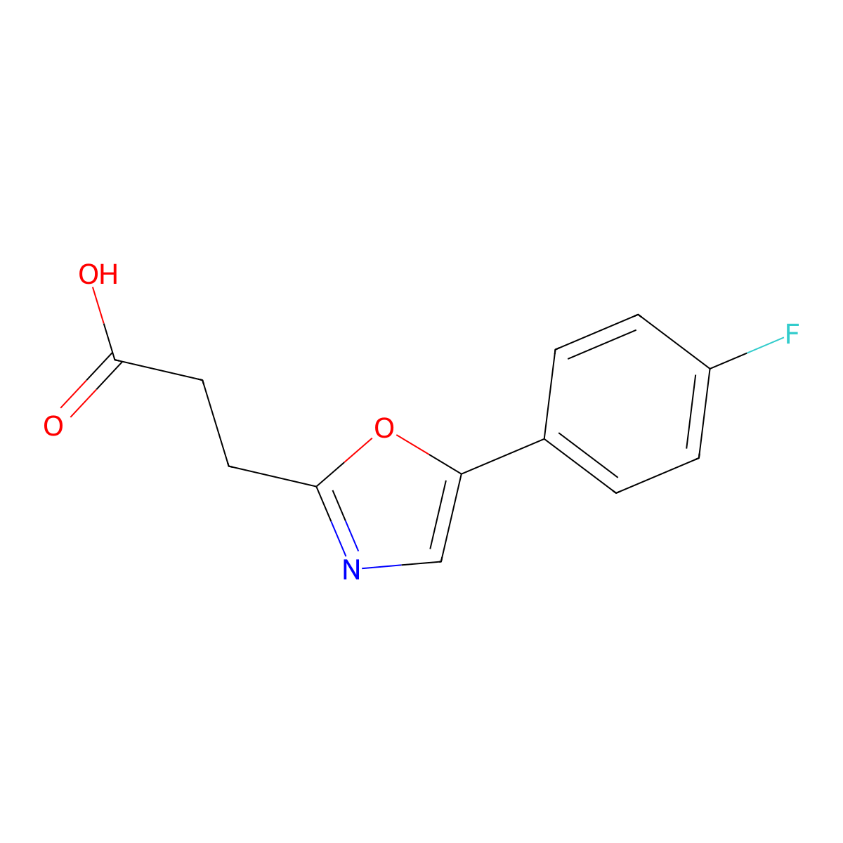 3-(5-(4-Fluorophenyl)-1,3-oxazol-2-yl)propanoic acid molecular structure, CAS 23464-94-0