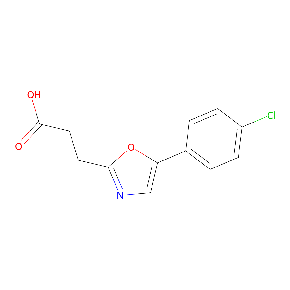 3-[5-(4-Chlorophenyl)-1,3-oxazol-2-yl]propanoic acid molecular structure, CAS 23464-95-1