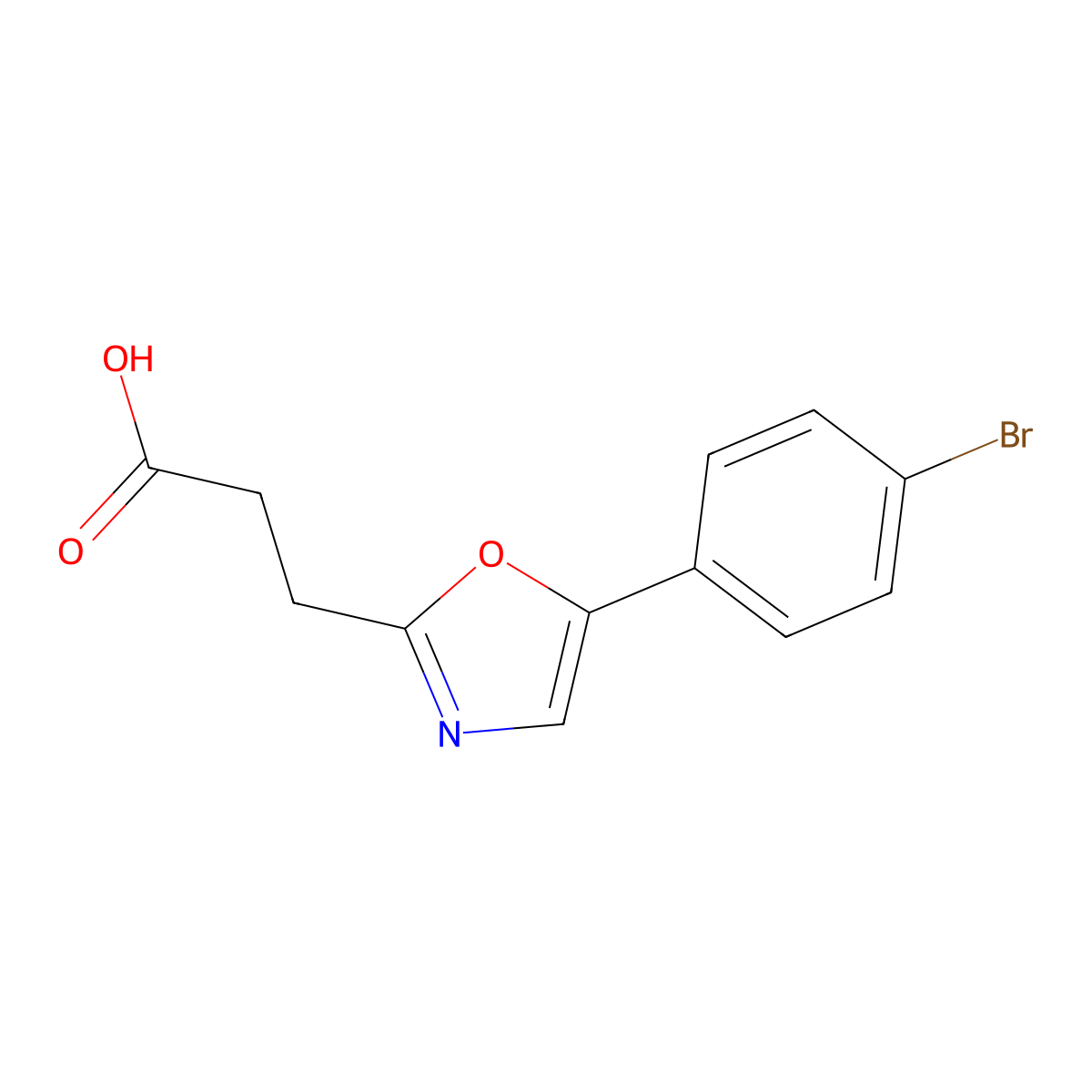 5-(4-Bromophenyl)oxazole-2-propionic acid molecular structure, CAS 23464-96-2