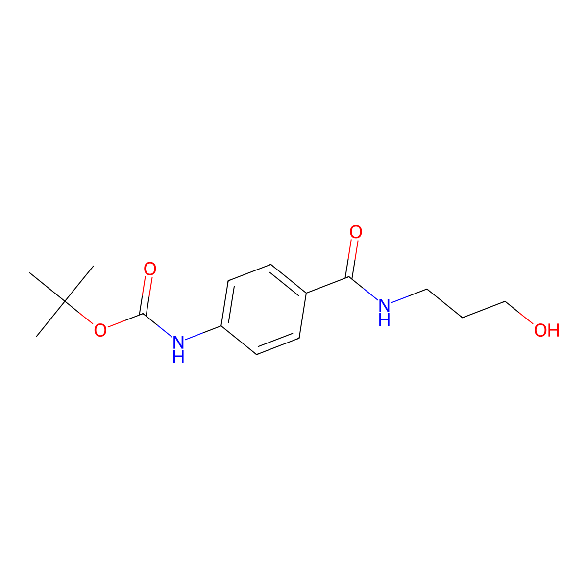 tert-butyl N-{4-[(3-hydroxypropyl)carbamoyl]phenyl}carbamate molecular structure, CAS 2346464-85-3