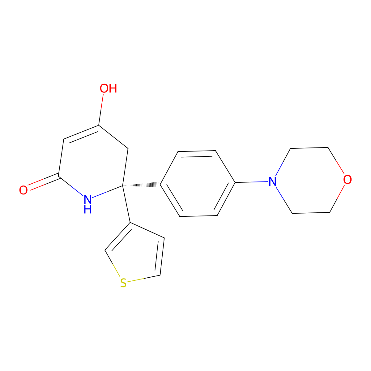 (R)-4-hydroxy-6-(4-morpholinophenyl)-6-(thiophen-3-yl)-5,6-dihydropyridin-2(1H)-one molecular structure, CAS 2346524-32-9