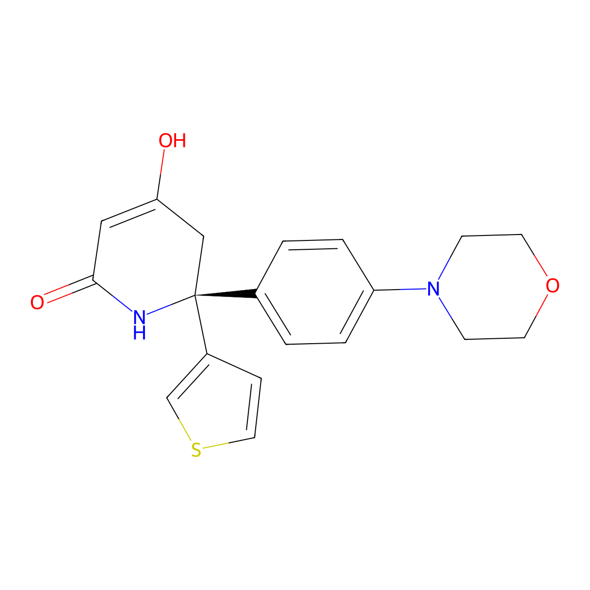 (S)-4-hydroxy-6-(4-morpholinophenyl)-6-(thiophen-3-yl)-5,6-dihydropyridin-2(1H)-one molecular structure, CAS 2346524-34-1