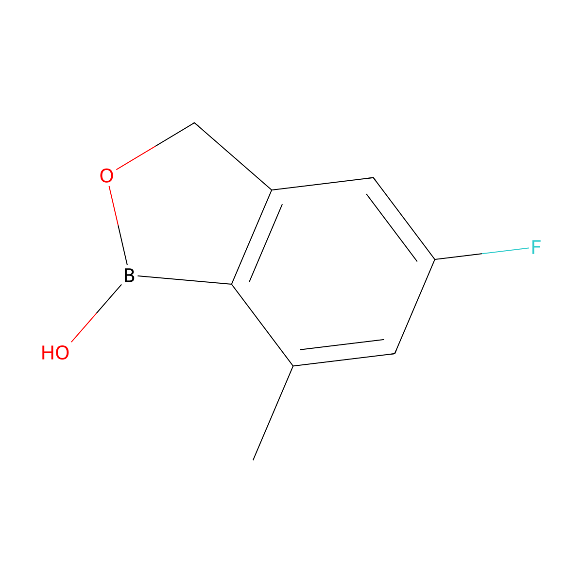 5-Fluoro-7-methyl-1,3-dihydro-2,1-benzoxaborol-1-ol molecular structure, CAS 2346531-07-3