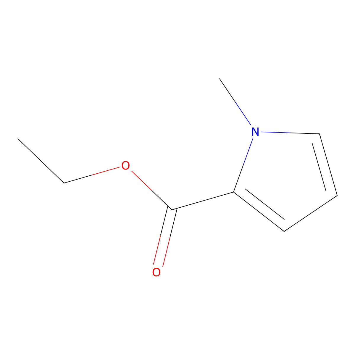 Ethyl 1-methylpyrrole-2-carboxylate molecular structure, CAS 23466-27-5