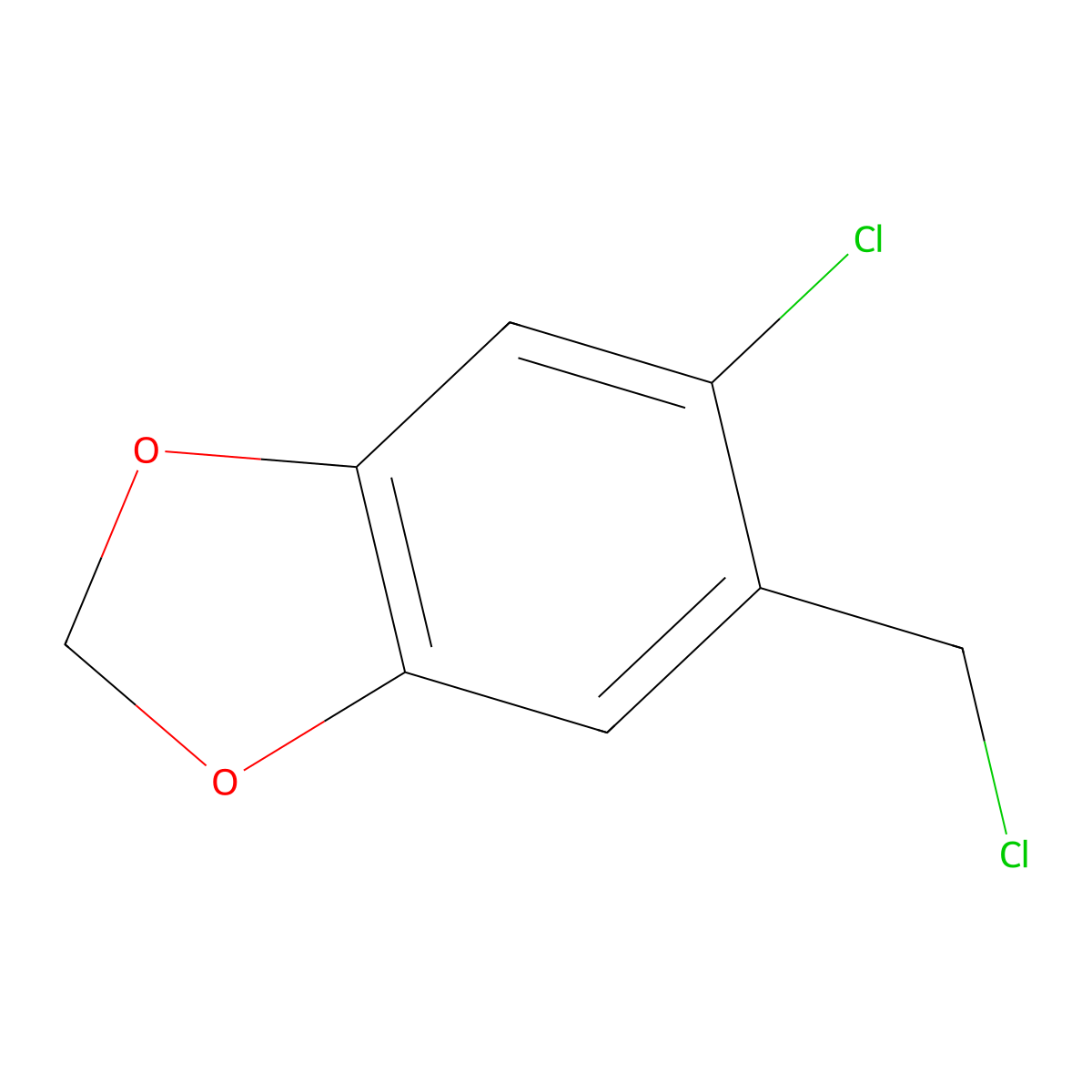 6-Chloropiperonyl chloride molecular structure, CAS 23468-31-7