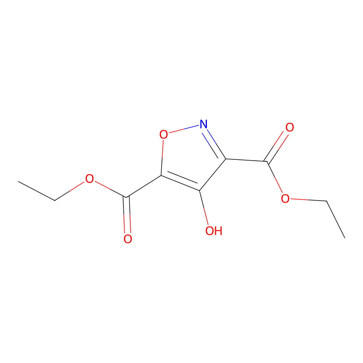 Diethyl 4-hydroxy-1,2-oxazole-3,5-dicarboxylate molecular structure, CAS 23468-99-7
